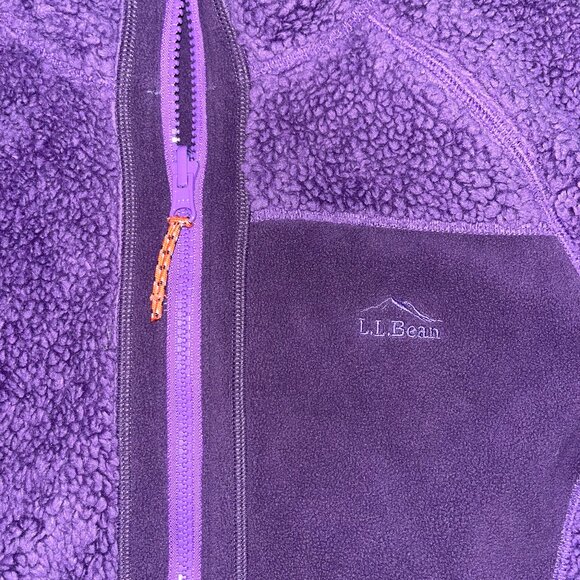 L.L. Bean Kid's Hi-Pile Purple Zip Fleece Size 10-12 - Picture 1 of 4